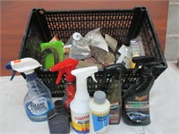Crate / Tote full of Cleaners and Tools