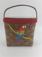 Painted Basket w/Liner - Signed By Artist