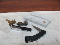 2 Knife Sharpeners, Army Knife, Vintage Razor