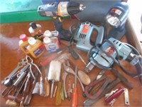 ASSORTED TOOLS, 2 DRILLS, JIG SAW
