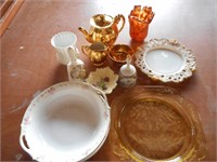 COLLECTABLE LOT, DEPRESSION GLASS, CARNIVAL GLASS