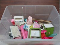Tote Full of Doll House Furniture - Some Barbie