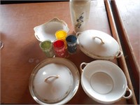 4 CANADA CENTENIAL GLASSES, SERVING DISHES