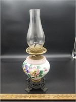 Decorative Pansy Globe Oil Lamp