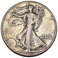1938-D Walking Half Dollar NICELY CIRCULATED