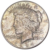 1924-S Silver Peace Dollar ABOUT UNCIRCULATED