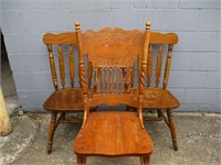 Lot of 3 Wooden Chairs