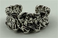 Sterling crinkle bracelet cuff