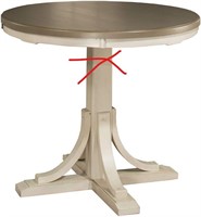Counter Height Round Table, Distressed Gray/White