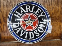Harley-Davidson metal sign clock