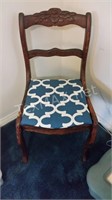 Vintage Straight Back Wood Chair