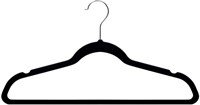 Velvet Suit Clothes Hangers, 100-Pack, Black