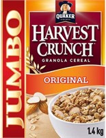 (2) QUAKER HARVEST CRUNCH Original Granola Cereal,