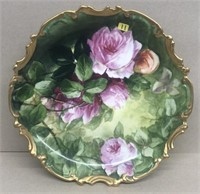Decorated Hanging Plate w/ handpainted roses ** FE
