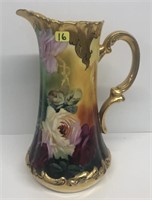 Tankard w/ handpainted roses ** FEATURED IN THE LI