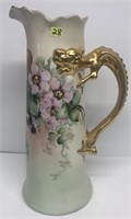 Hand-painted Tankard with dragon handle and painte