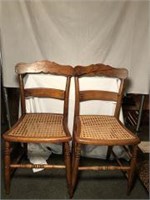 Victorian Burl Backed Chairs - Set