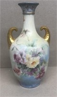 2 handle bulbous vase with portrait of women in bo