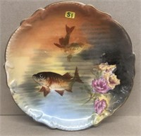 Fish Plate w/ two fish and roses