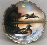 Game Plate w/ two mallord ducks