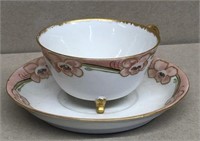 Limoges Cup and Saucer.  Signed W G & Company