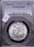 1945 D PCGS MS65 WALKING HALF DOLLAR