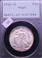 1941 D PCGS MS65 WALKING HALF DOLLAR