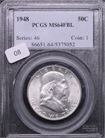 1948 PCGS MS64 FBL FRANKLIN HALF DOLLAR