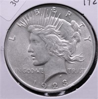 1923 PEACE DOLLAR  AU