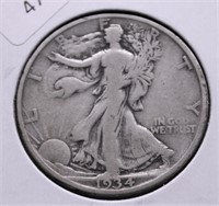 1934 S WALKING HALF DOLLAR VF