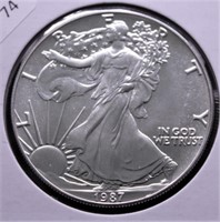 1987 SILVER EAGLE  GEM