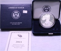 2011 PROOF SILVER EAGLE W BOX PAPERS