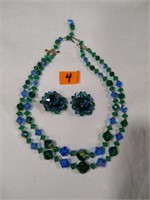 Glass costume necklace set