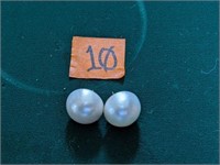 Large Pearl Earrings Not Marked
