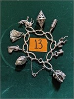 Sterling Silver Ornate Charm Bracelet