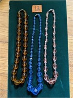 Lot of Vintage Crystal Bead Necklaces