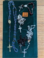Lot Vintage Beaded Rosary Rosaries