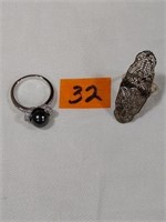 14KT Gold Filgree Diamond Ring 71/4 & Sterling pe