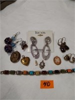 Costume jewelry earrings bracelet
