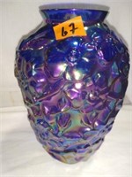 Fenton Blue Carnival glass vase