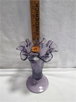 Purple Fenton fluted vase
