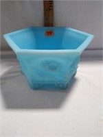 Blue Satin Fenton glass bowl
