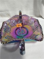Blue carnival double handled candy dish