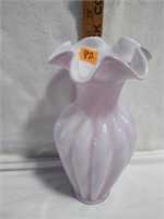 Fento Cased pink fluted vase