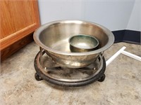 Stainless Steel Bowl on casters