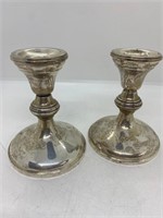 Pair of Weighted Sterling Silver Candle Holders