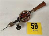 Hand Drill with Wood Handle