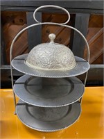 Afternoon Tea Stand,Hand made Silver plated,India.