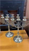 Vintage Pair of Chinese Brass Candelabra