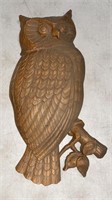 Antiqued Brown OWL WALL PLAQUE